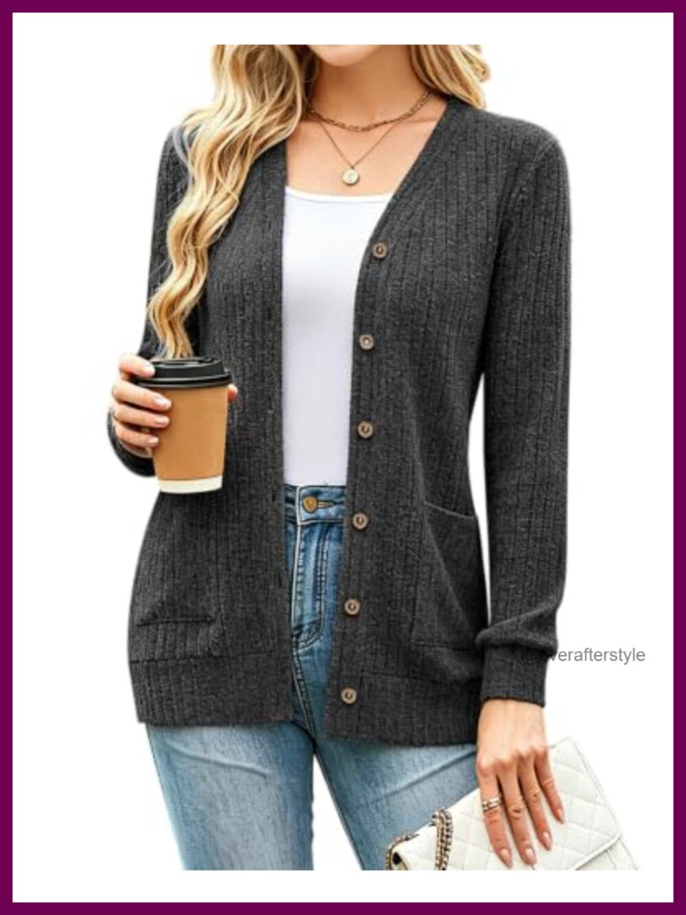 Women's Button Up Cardigan Sweater Lightweight Loose Fit with Pockets